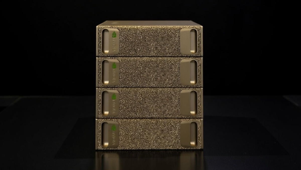 4× NVIDIA DGX Spark gestapelt — der contboxx Vault Cluster